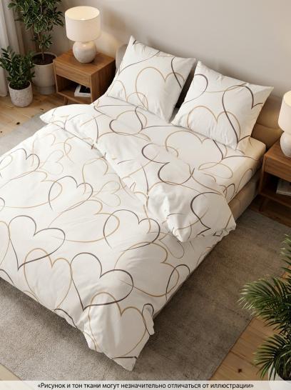 Комплект постельного белья Флирт бежевый Поплин - фото 1