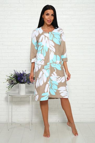 Халат махровый на молнии (01016 вид 2, капучино) - фото 1