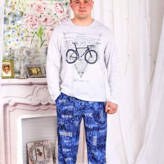 Пижама мужская Велосипед вид 4 синий - фото 1