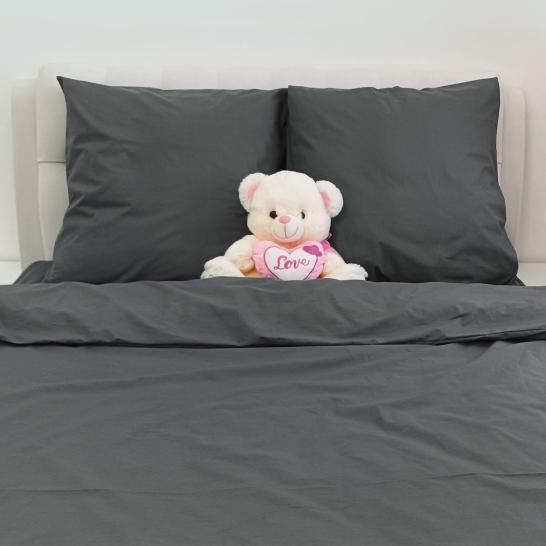 Наволочка на молнии поплин графит - фото 2