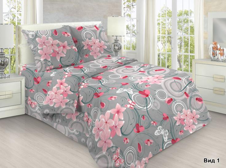 Комплект постельного белья Орхидея серый бязь - фото 2
