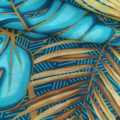 Комплект постельного белья Тропики бирюзовый бязь - фото 2