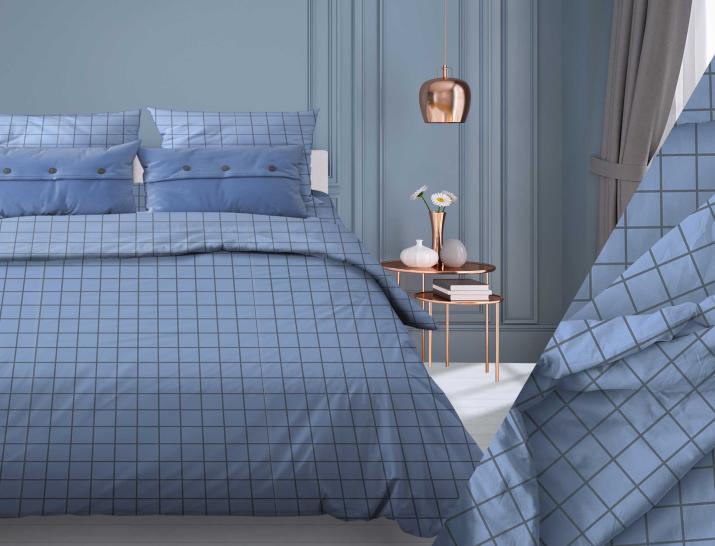 Комплект постельного белья Таттерсол голубой бязь - фото 2