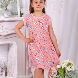 Платье для девочек Даша персиковый - фото 1
