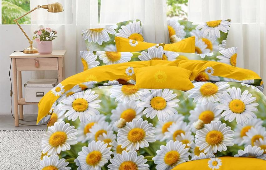 Комплект постельного белья Зима-Лето Солнечная ромашка поплин - фото 1