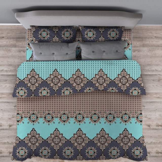 Комплект постельного белья Марокко бирюзовый бязь - фото 1