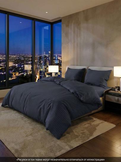 Комплект постельного белья Шпинель антрацит страйп-сатин - фото 1