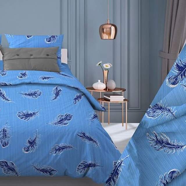Комплект постельного белья Флай голубой бязь - фото 1