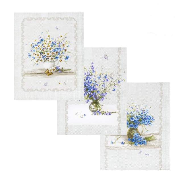 Набор полотенец Полевые цветы рогожка - фото 1