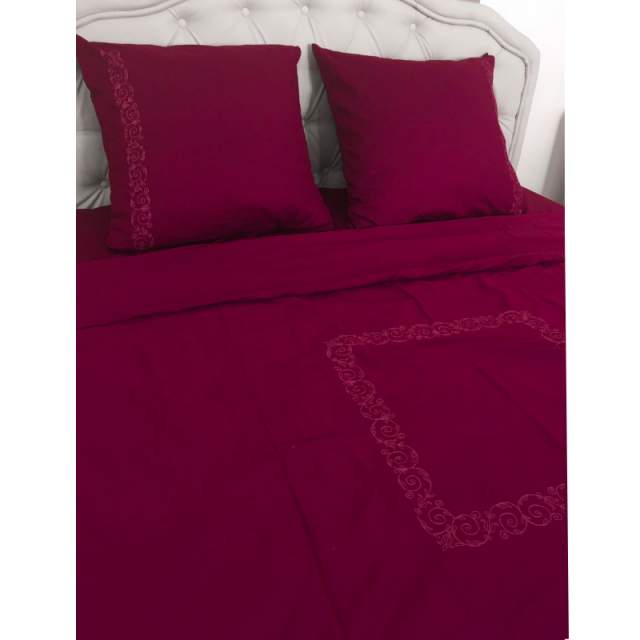 Комплект постельного белья Марсала с вышивкой вид 2 сатин - фото 1