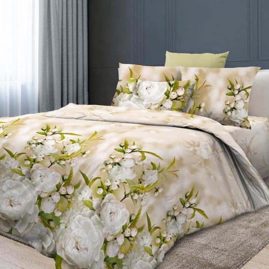 Наволочка Белые бутоны бязь ГОСТ - фото 1