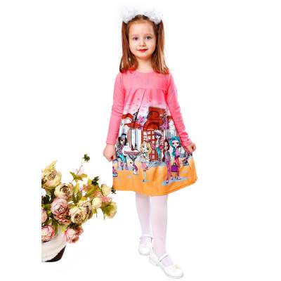 Платье для девочек Лили розовый - фото 1