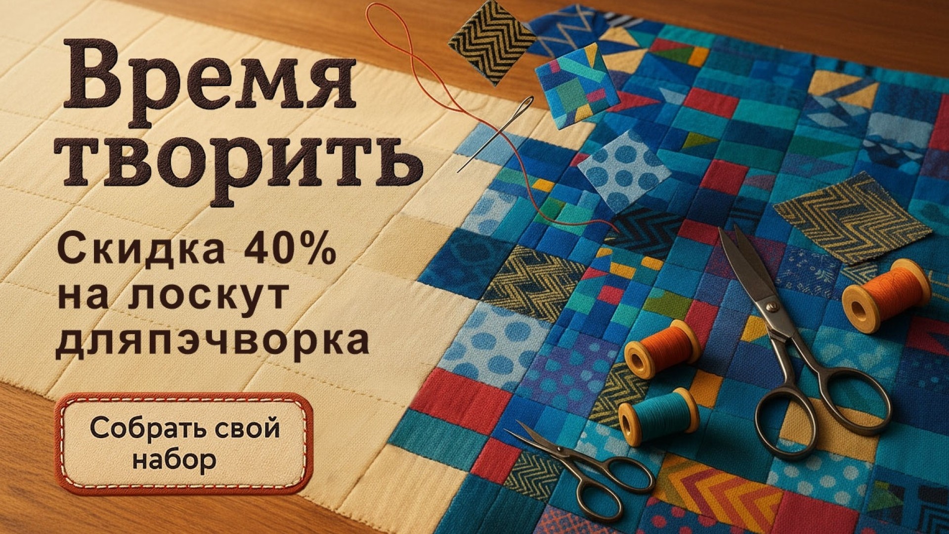 Время творить: скидка 40% на лоскут для пэчворка